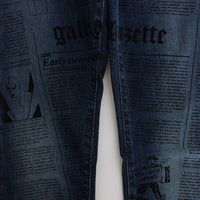 Blue Wash Cotton Blend Slim Fit Bootcut Jeans