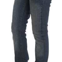 Blue Wash Cotton Blend Slim Fit Jeans