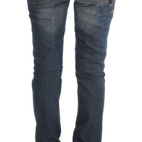 Blue Wash Cotton Blend Slim Fit Jeans