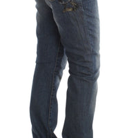 Blue Wash Cotton Blend Slim Fit Jeans