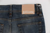 Blue Wash Cotton Blend Slim Fit Jeans