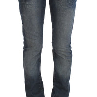 Blue Wash Cotton Blend Slim Fit Jeans