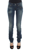 Blue Wash Cotton Blend Slim Fit Jeans