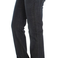 Blue Wash Cotton Blend Slim Fit Bootcut Jeans