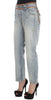 Blue Wash Cotton Boyfriend Fit Cropped Jeans