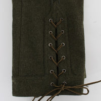 Green Wool Blend Loose Fit Cargo Pants