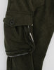 Green Wool Blend Loose Fit Cargo Pants