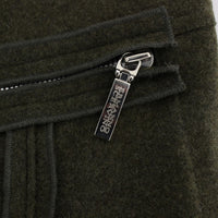 Green Wool Blend Loose Fit Cargo Pants