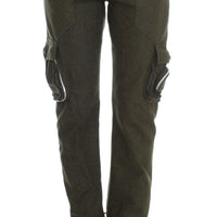 Green Wool Blend Loose Fit Cargo Pants