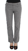 Gray Cotton Straight Fit Casual Pants