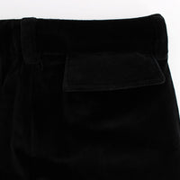 Black Velvet Cotton Straight Legs Pants