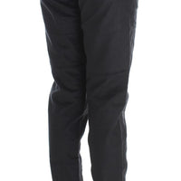 Black Cotton Blend Regular Fit Pants