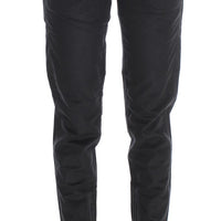 Black Cotton Blend Regular Fit Pants