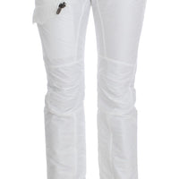 White Nylon Padded Slim Fit Cargo Pants