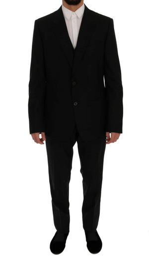 Black Wool Slim Fit 3 Piece Suit