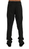 Gray Striped Wool Stretch Formal Pants