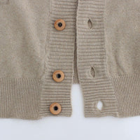 Beige Cardigan Wool Cashmere Sweater Knit