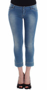 Beachwear Blue Jeans Capri Pants Cropped