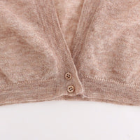 Lingerie Knit Brown Wool Sweater Cardigan