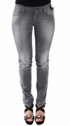 Gray Slim Jeans Denim Pants Skinny Stretch