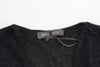 Black Wool Blend Stretch Long Sleeve Sweater