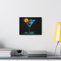Martini Blue Curacao with Orange and Mint on Canvas Gallery Wraps