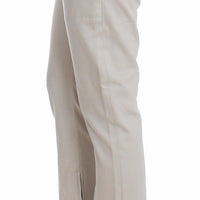 Beige Dress Pants Slim Skinny Leg Cotton