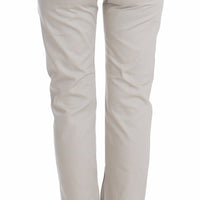 Beige Dress Pants Slim Skinny Leg Cotton