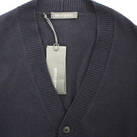 Blue Wool Cashmere Cardigan Pullover Sweater