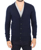 Blue Wool Cashmere Cardigan Pullover Sweater