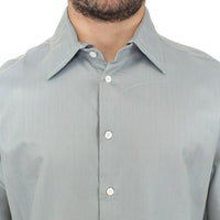 Gray Cotton Long Sleeve Casual Shirt Top