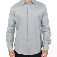 Gray Cotton Long Sleeve Casual Shirt Top