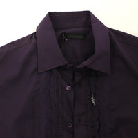 Purple Cotton Long Sleeve Casual Shirt Top