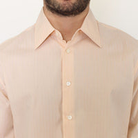 Orange Cotton Striped Casual Shirt Top