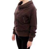 Brown Stretch Full Zip Sweater Jacket