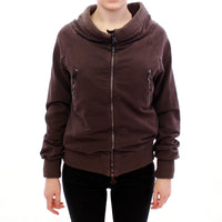 Brown Stretch Full Zip Sweater Jacket