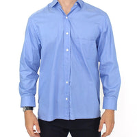 Blue Cotton Dress Classic Fit Shirt