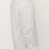 White Black Striped Regular Fit Casual Shirt