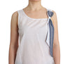 White Blue Top Blouse Tank Shirt Sleeveless