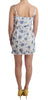 Beachwear Blue Floral Beach Mini Dress Short