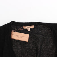 Lingerie Knit Black Wool Sweater Cardigan