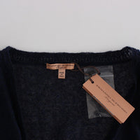 Lingerie Knit Blue Wool Sweater Cardigan