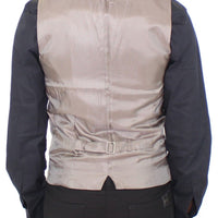 Beige Cotton Stretch Dress Vest Blazer