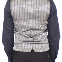 Gray Cotton Stretch Dress Vest Blazer