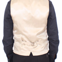 Beige Cotton Silk Blend Dress Vest Blazer