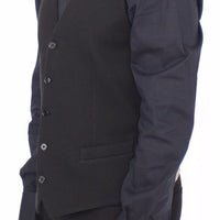 Black Cotton Dress Vest Blazer Jacket