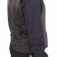 Gray Wool Stretch Dress Vest Jacket Blazer