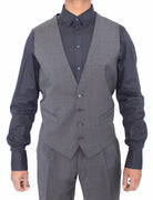 Gray Stretch Formal Dress Vest Gilet