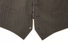 Brown Striped Stretch Dress Vest Gilet