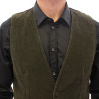 Green Corduroys Single Breasted Vest
